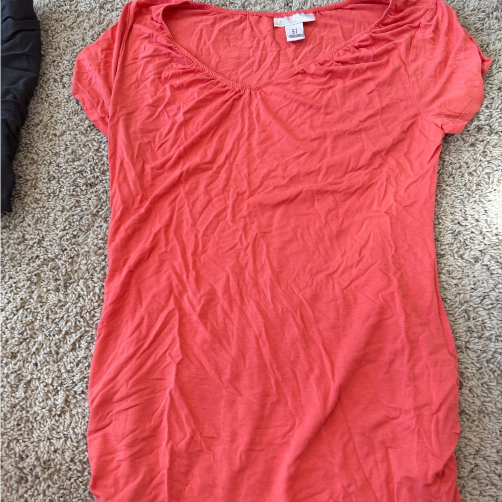 Motherhood Vibrant Coral Short Sleeve Tee